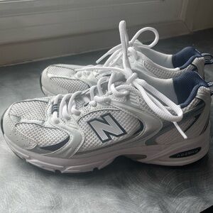 New Balance White and Blue Sneakers Athletic Design